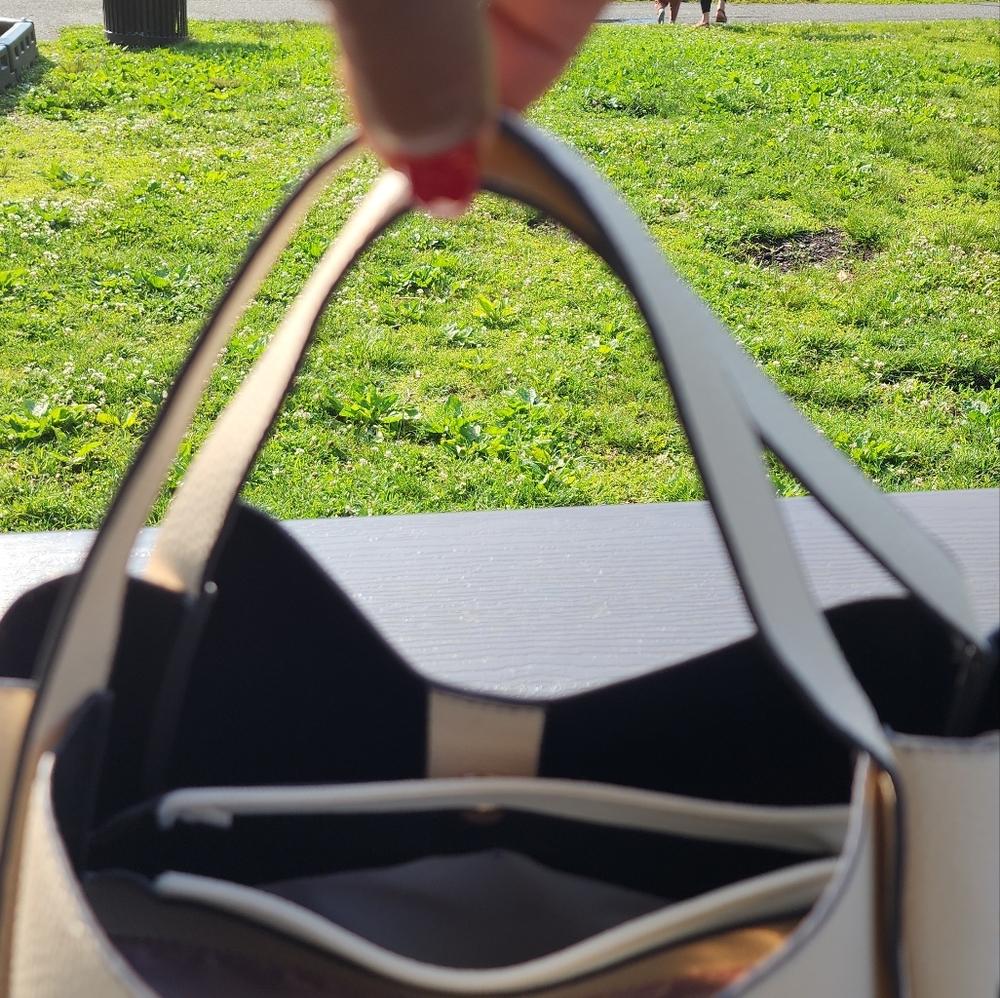 Kate Spade Cream Textured Tote Crossbody Bag New Without Tag - Picture 6 of 7